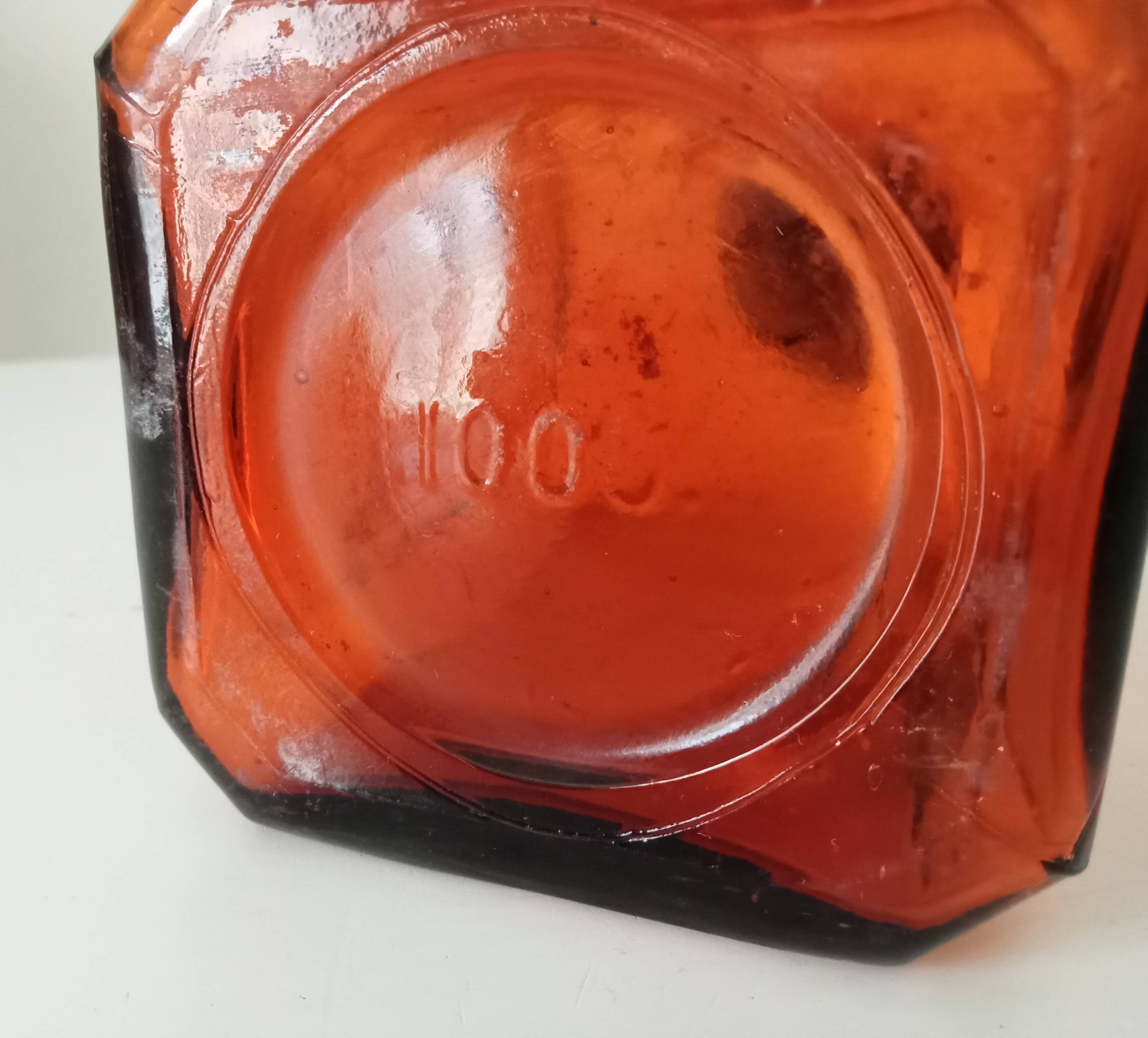Old amber pharmacy bottle