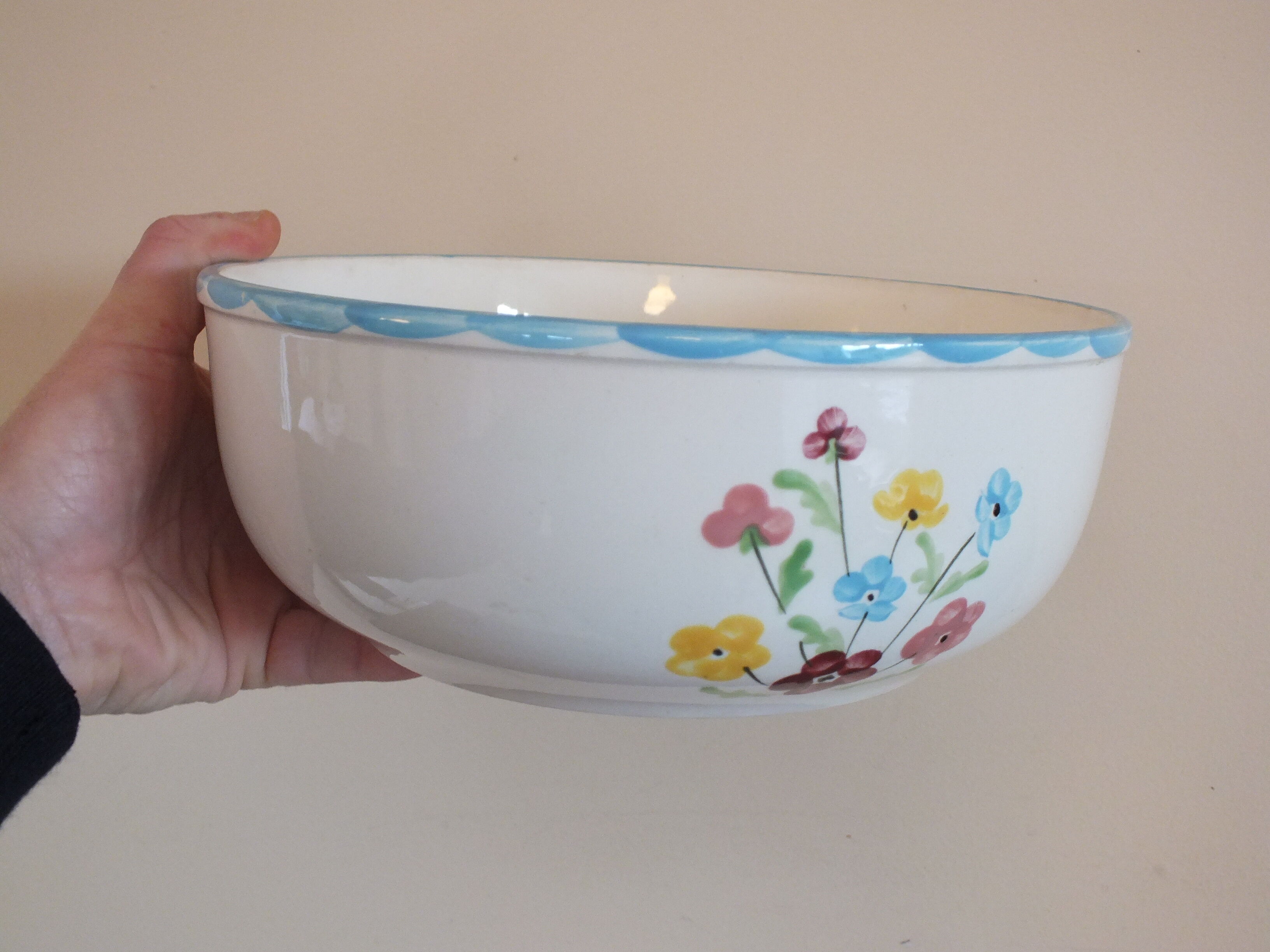 Salad bowl 50s Salins model Jocelyne - flowers