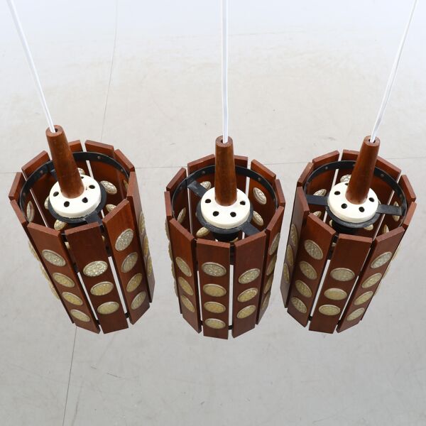 Lampe suspendue  par  Verner Wood Wood Danemark. 1960s.