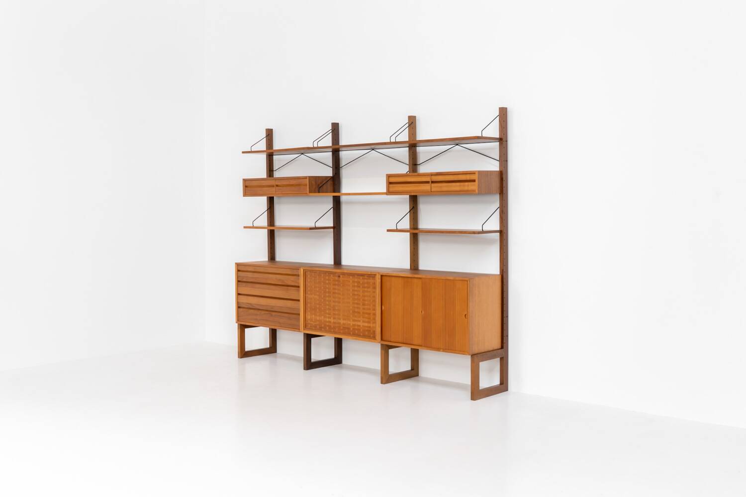 Free standing wall unit by Poul Cadovius for Cado (Denmark, 1960s).