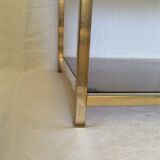 End table in metal gold chrome to three trays of smoked glass years 70/80