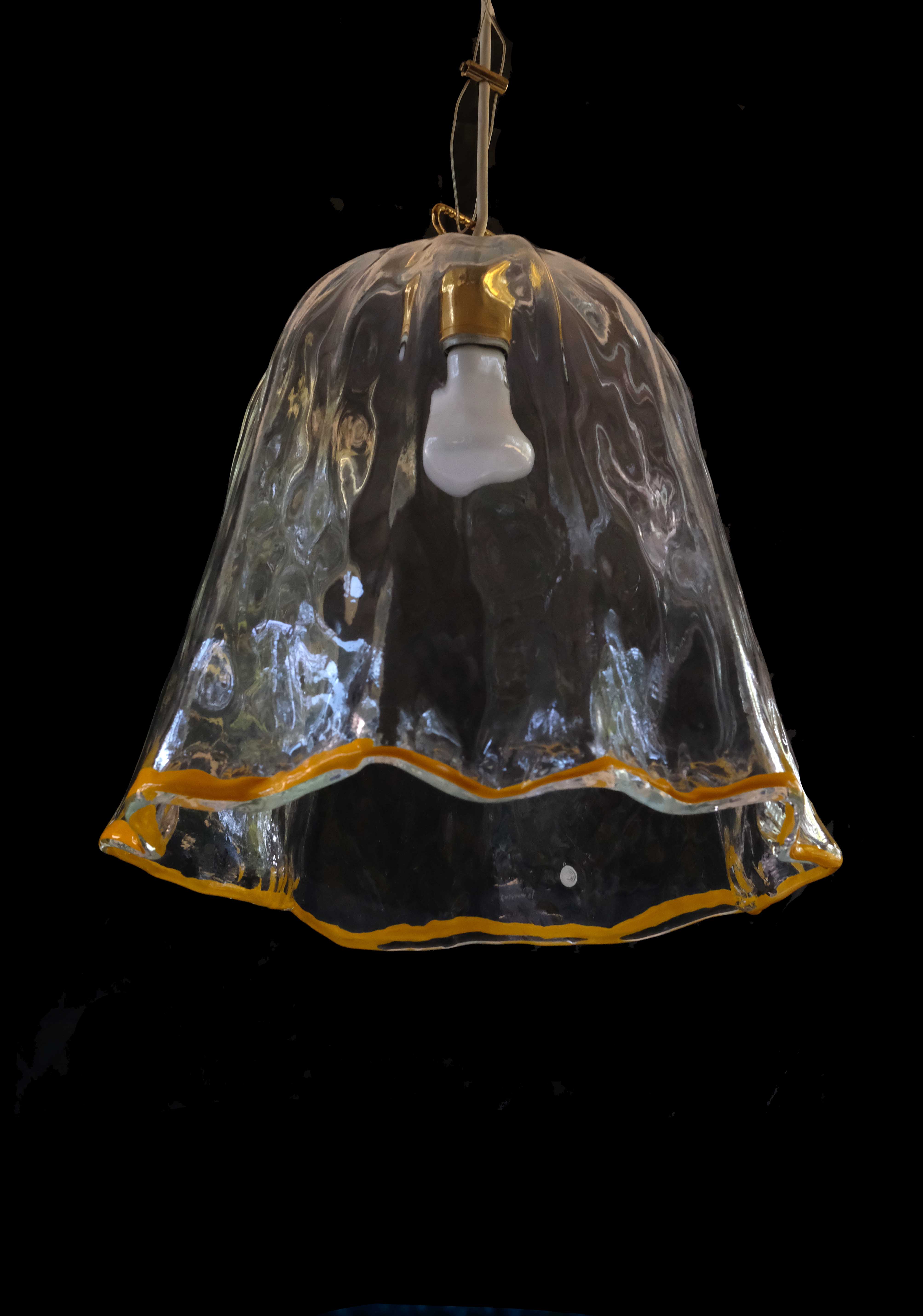 La murrina ceiling lamp in murano glass, italy 1970's