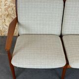 60s 70s teak sofa couch 2er Grete Jalk for Glostrup danish design 60s
