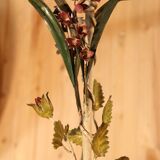 Antique iron chandelier with Art Nouveau floral decoration