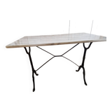 Bistro table marble top & cast iron base