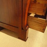 Antique solid walnut chest of drawers with scrolls