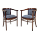 Paire de fauteuils Thonet style Art Déco jacquard restaurés