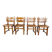 Chaises brutalistes vintage, ensemble de 4 - 1960s