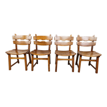 Chaises brutalistes vintage, ensemble de 4 - 1960s
