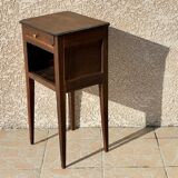 Solid oak bedside table and vintage compass legs