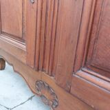 Louis XV style rustic buffet in solid walnut