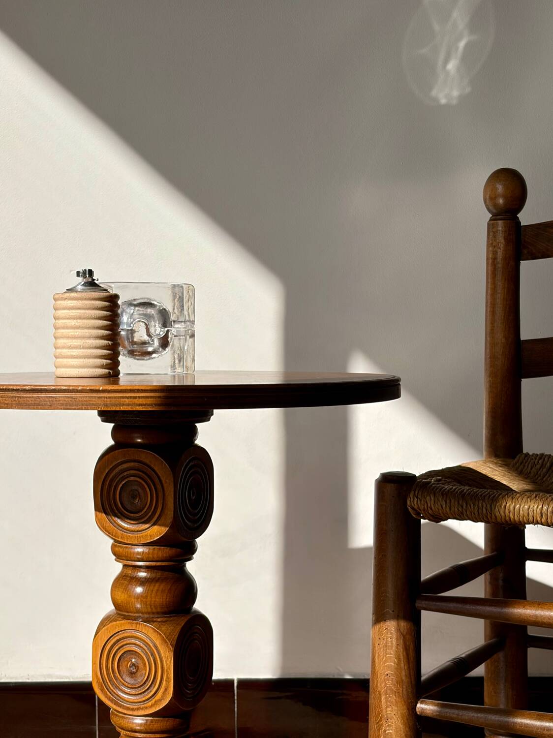 Solid wood side table