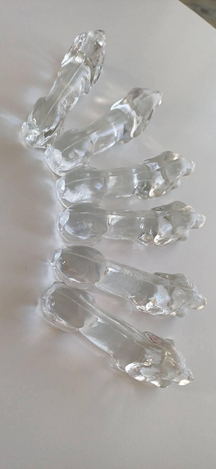 Antique glass knife rest