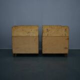 1930s Art Deco nightstands in walnut finish, Czechoslovakia