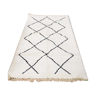 Beni Ourain rug white black geometric patterns 227 x 168 cm