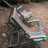 Long chairs of the 60 years green (pair)
