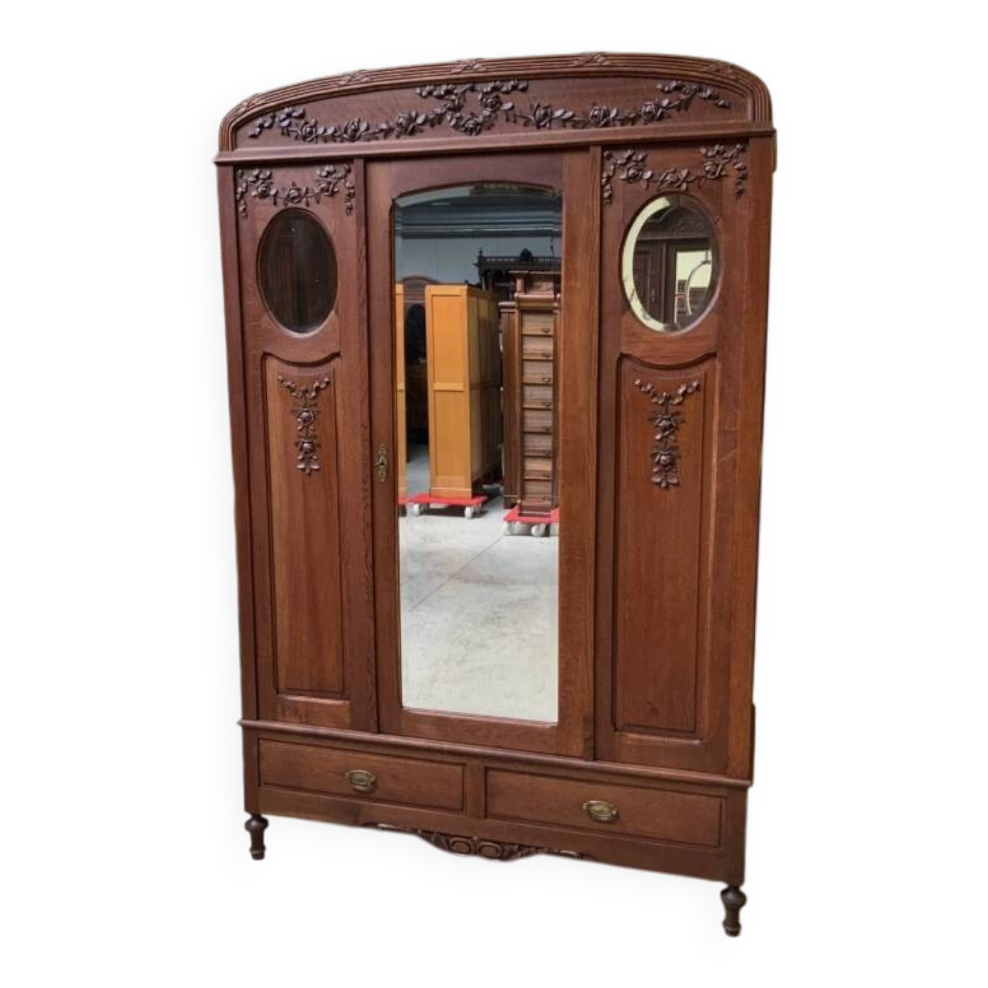 Antique Art Nouveau wardrobe
