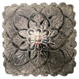 Midcentury glass flush mount, ceiling or wall lamp, Germany, 1970s