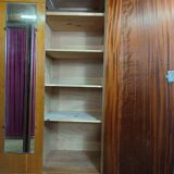 1960s Scandinavian wardrobe with two doors and mirror, easy assembly.