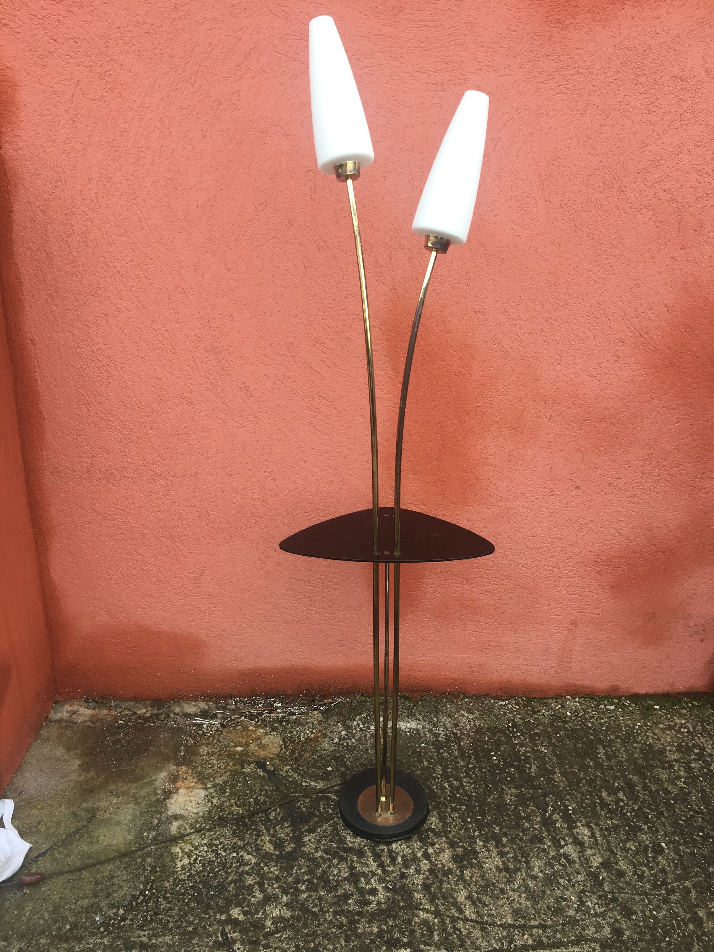 Floor lamp 50s brass