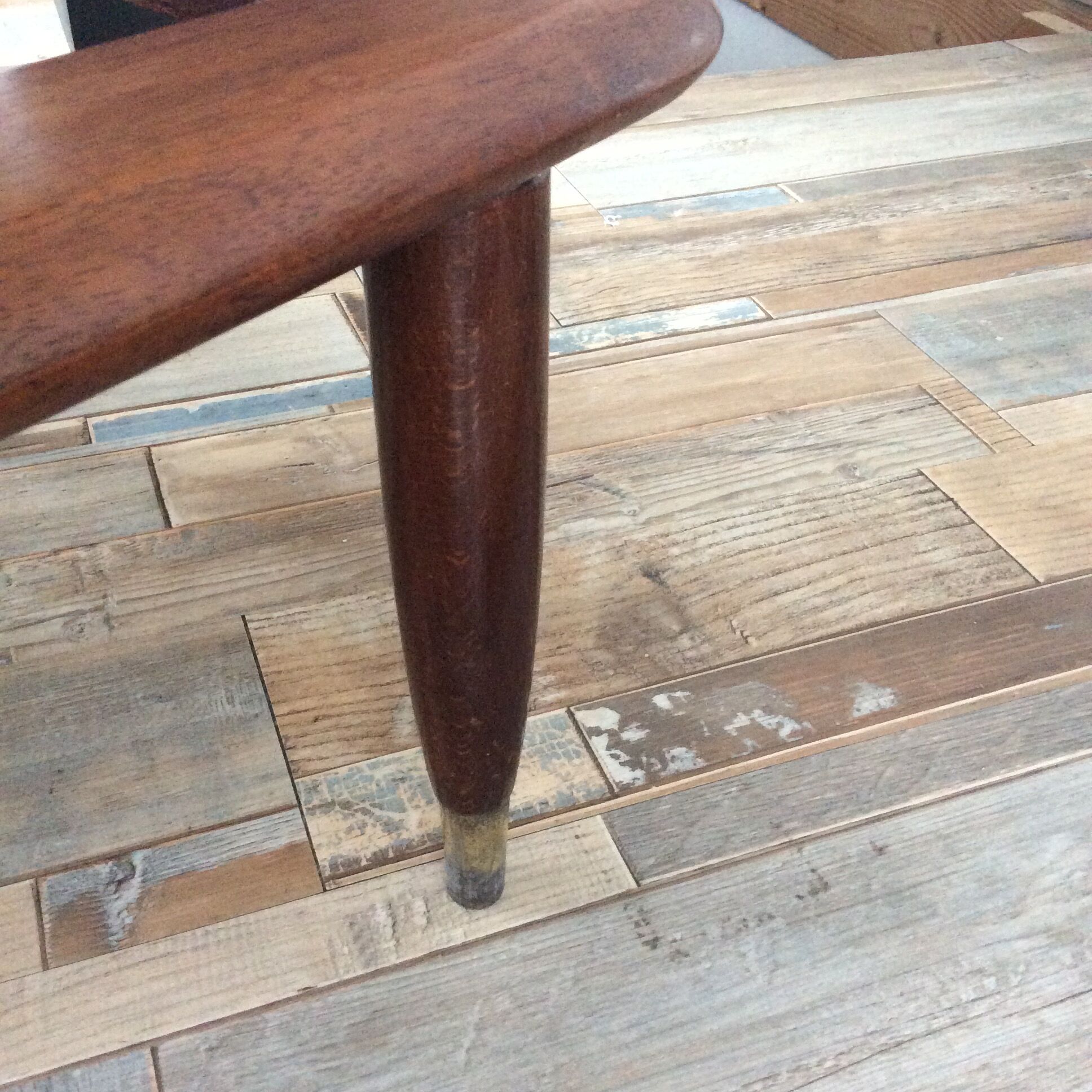 Scandinavian coffee table in teak and white marble