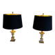 Pair of palm lamps in chrome and brass in the style of Maison Charles. Circa 1970.