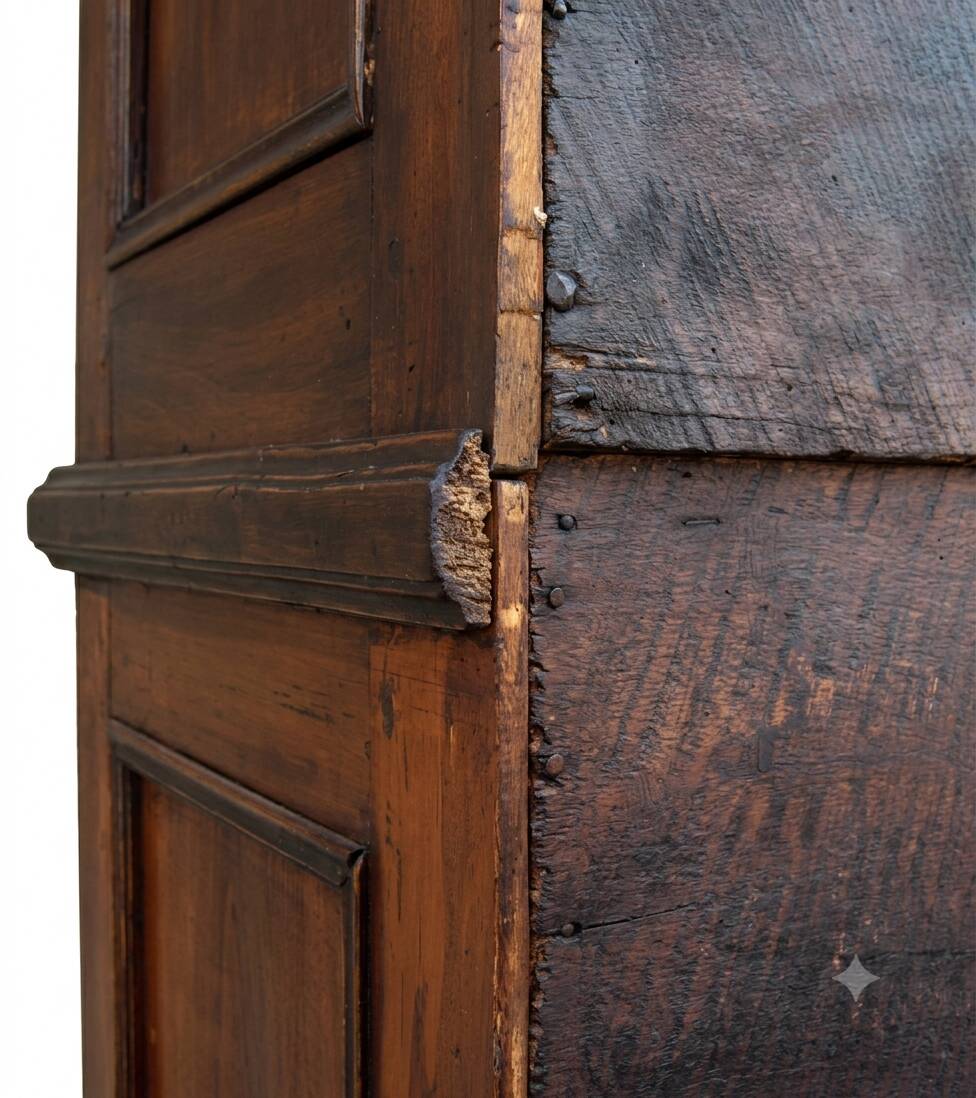 Antique panelled wardrobe from the 19th century.