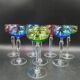 Set of 8 Roemer wine glasses in colored crystal Val Saint Lambert Mod "Saumur"