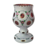 Vase en cristal de bohème overlay 1900
