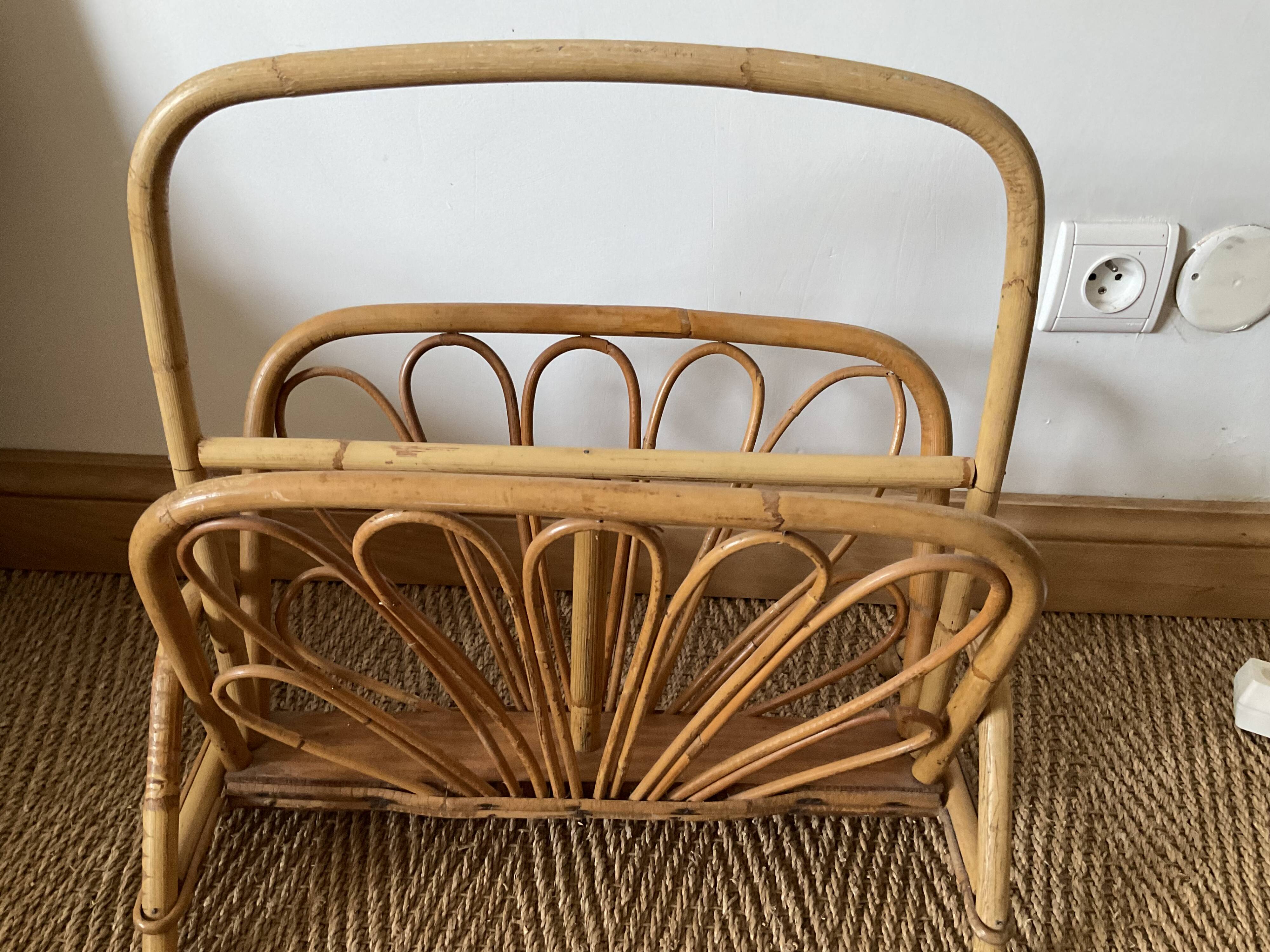 Bamboo magazine rack.