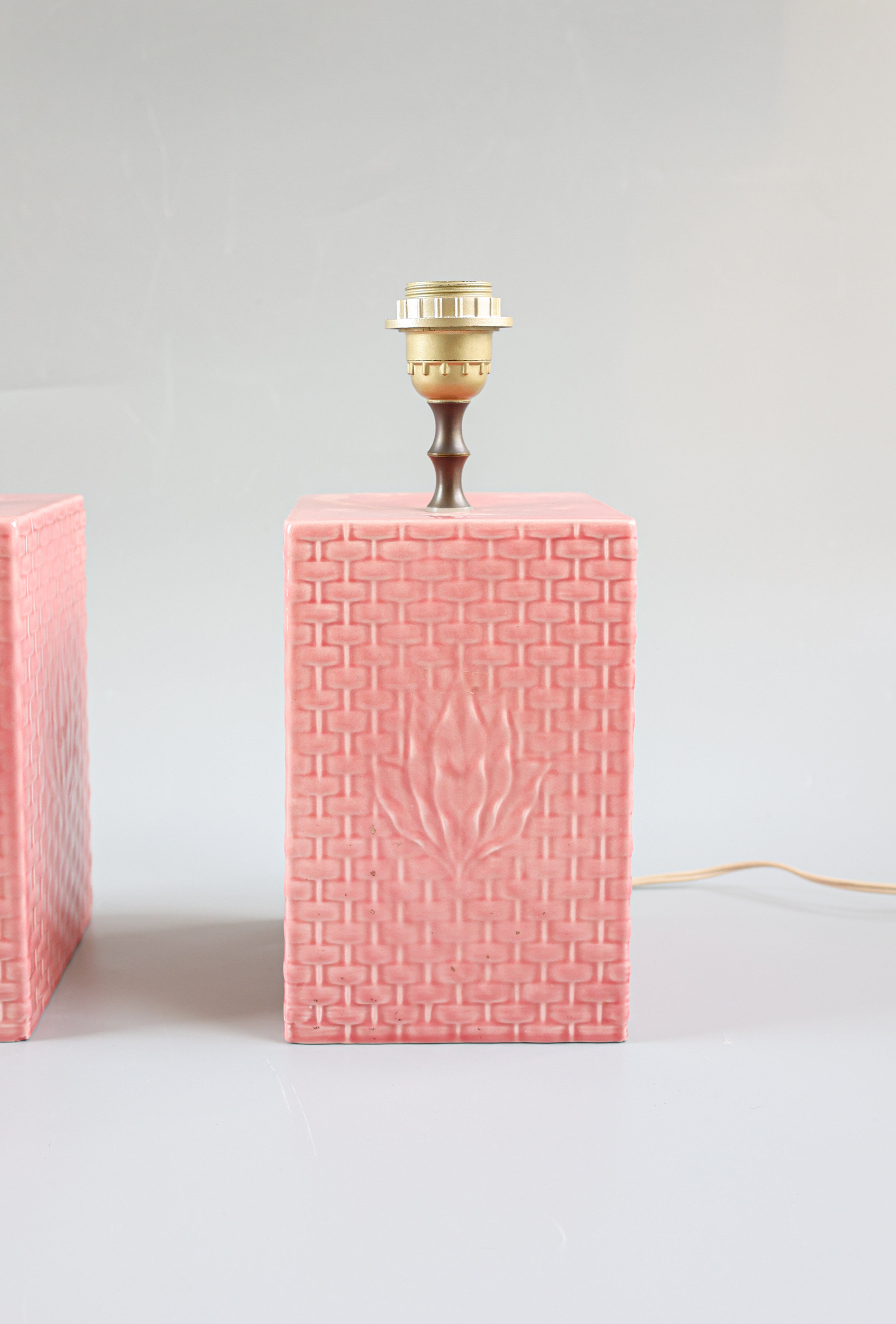 Pink Italian table lamps, 1970s.