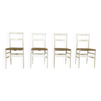 Set of 4 Superleggera chairs by Gio Ponti - 1950s