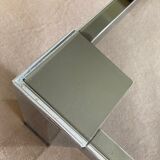 Coffee table design 70s, chrome metal and glass