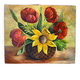 Large Table Bouquet of Flowers, Oil on Canvas, Signed Francine Dubo