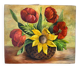 Large Table Bouquet of Flowers, Oil on Canvas, Signed Francine Dubo