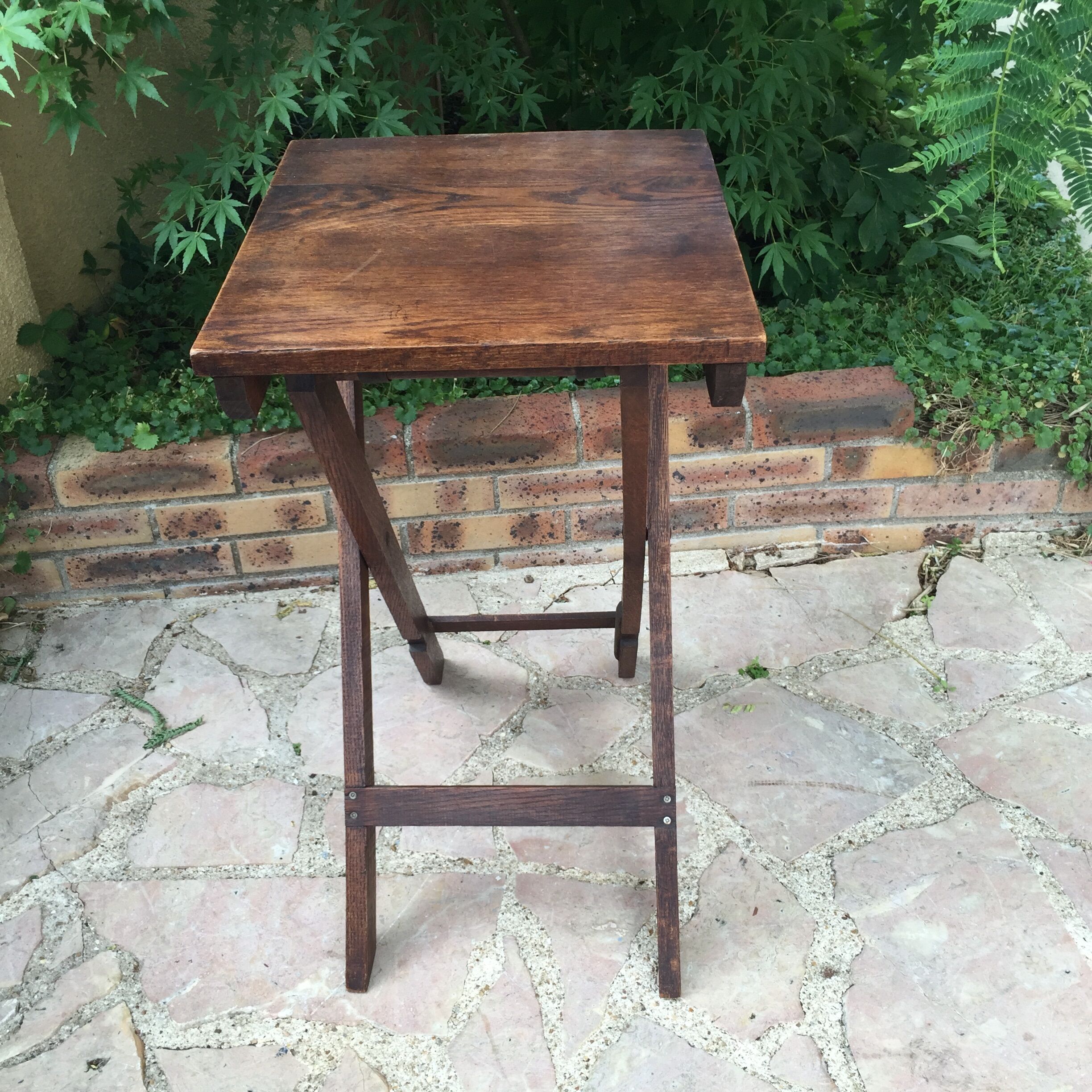 Old small table wooden folding