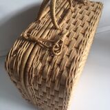 Suitcase round Wicker vintage