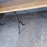Large family bistro table with wooden top 190cm