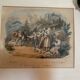 Grande gravure ancienne suisse « le départ pour la montagne »