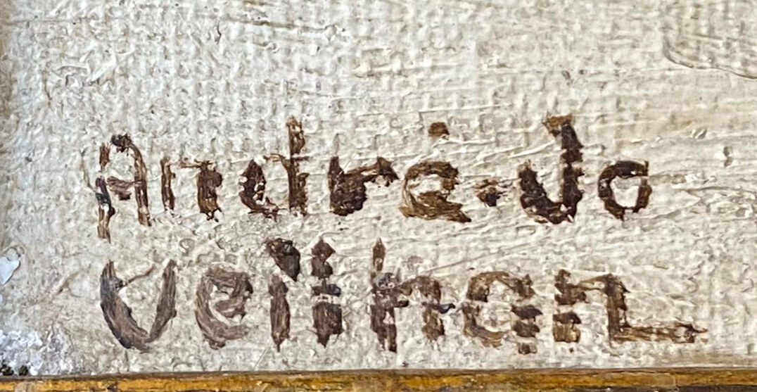 Painting "Snow landscape" by Veilhan Les Rousses (Jura)