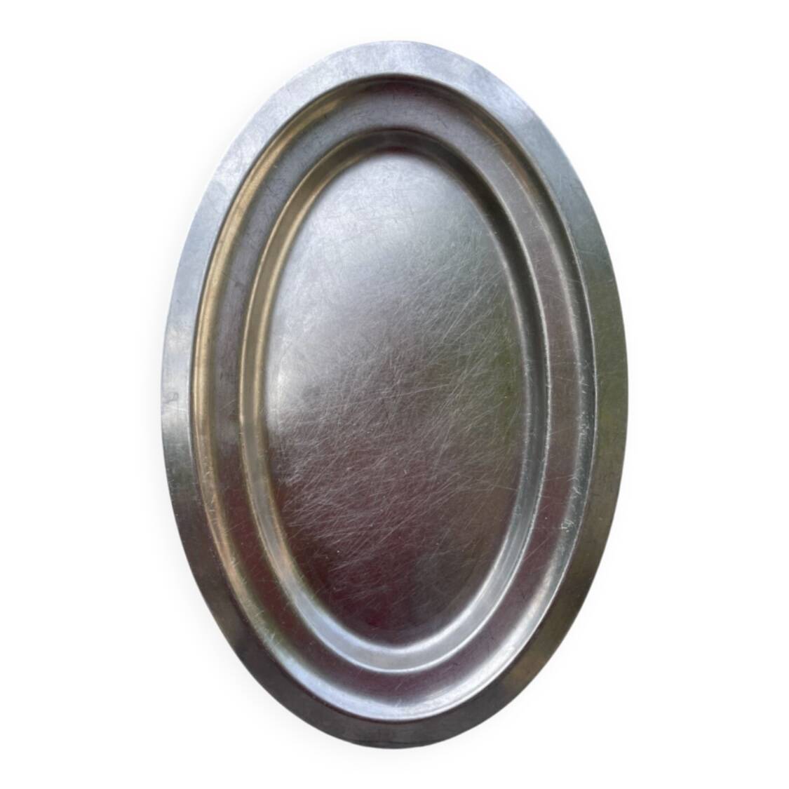 Oval silver-plated stainless steel dish by Rémy Letang