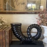 vintage sculptural bookends, ram's horns