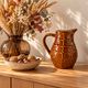 Pichet Saint-Clément no. 7507 in caramel earthenware – Relief wickerwork decoration