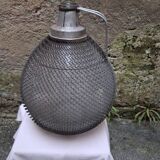 Demijohn, glass demijohn, with protective metal mesh, 1950-1960