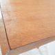 Old bedside table varnished wood, tripod varnished feet, vintage French, 50s (1)