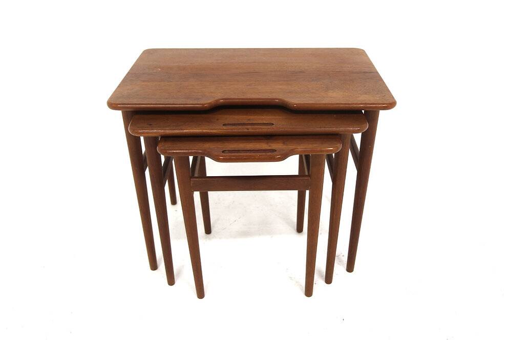 Set de 3 tables gigognes en palissandre, Danemark, 1960