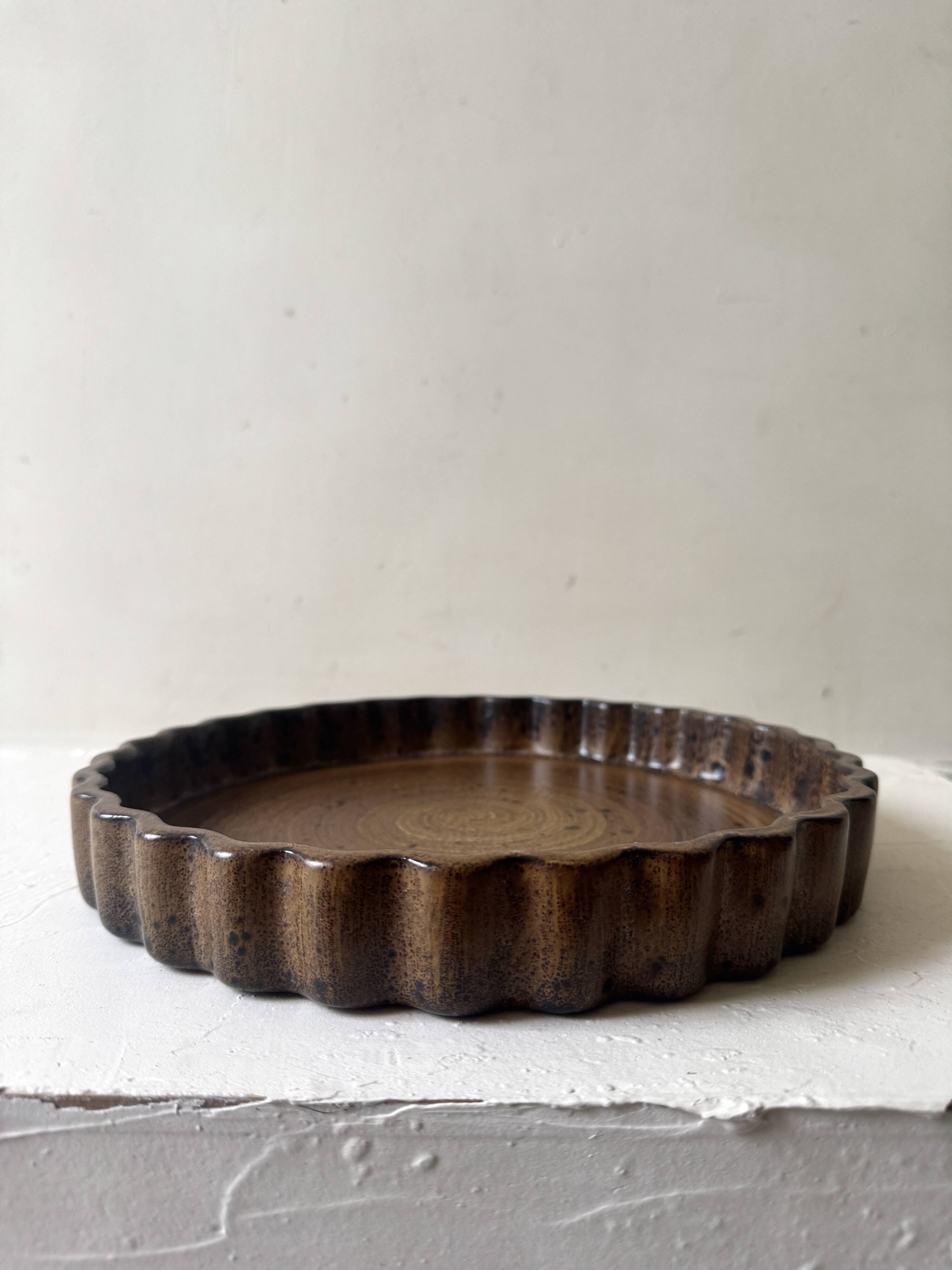 Ceramic pie dish (turned stoneware) France 1960