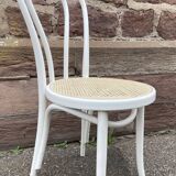 2 shabby chic bistro chairs in vintage curved wood