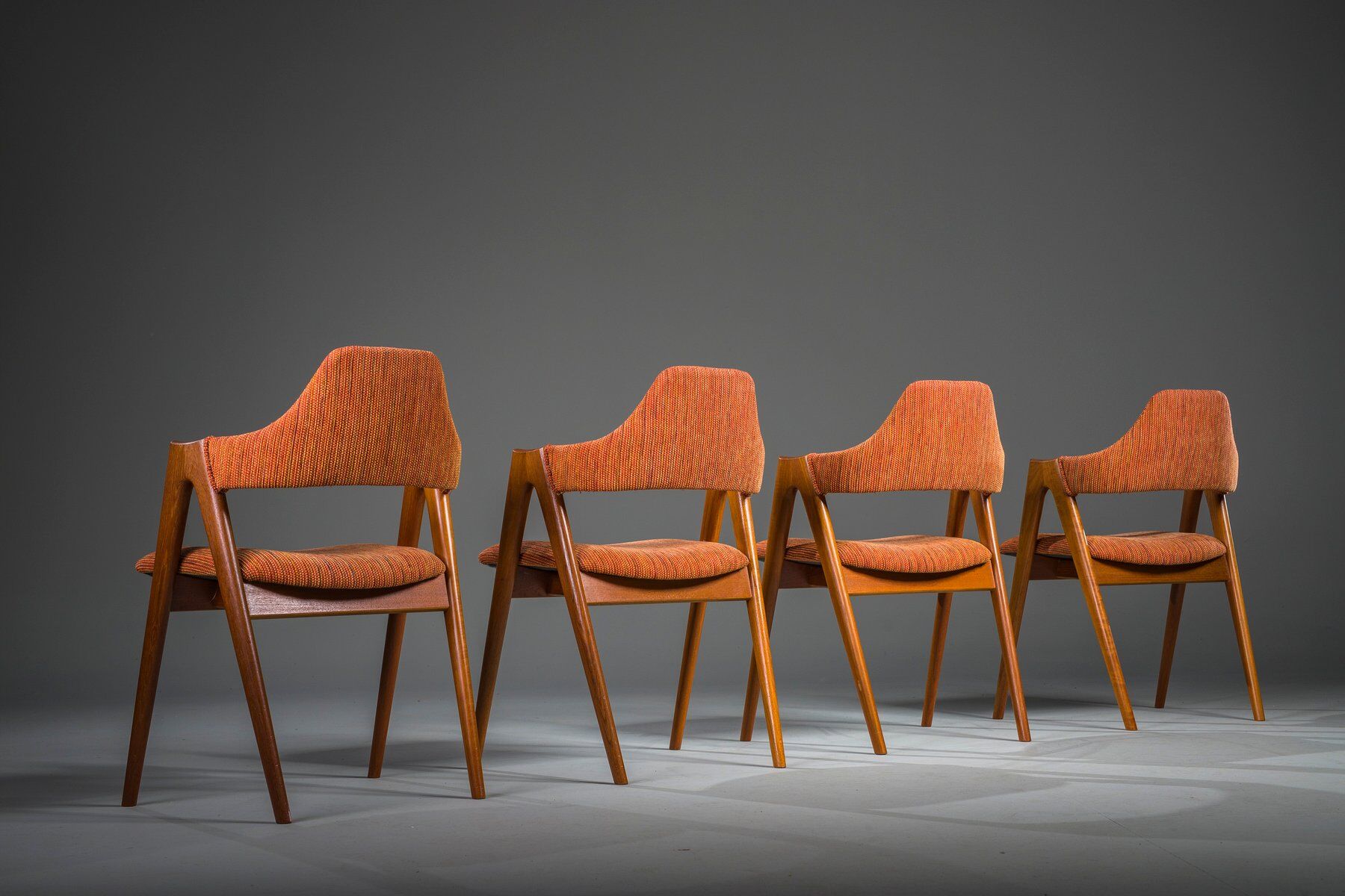 Chaises de salle à manger vintage danoises Compass par Kai Kristiansen, années 1960, lot de 4
