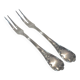 2 cold meat forks silver plated metal goldsmith Christofle Marly
